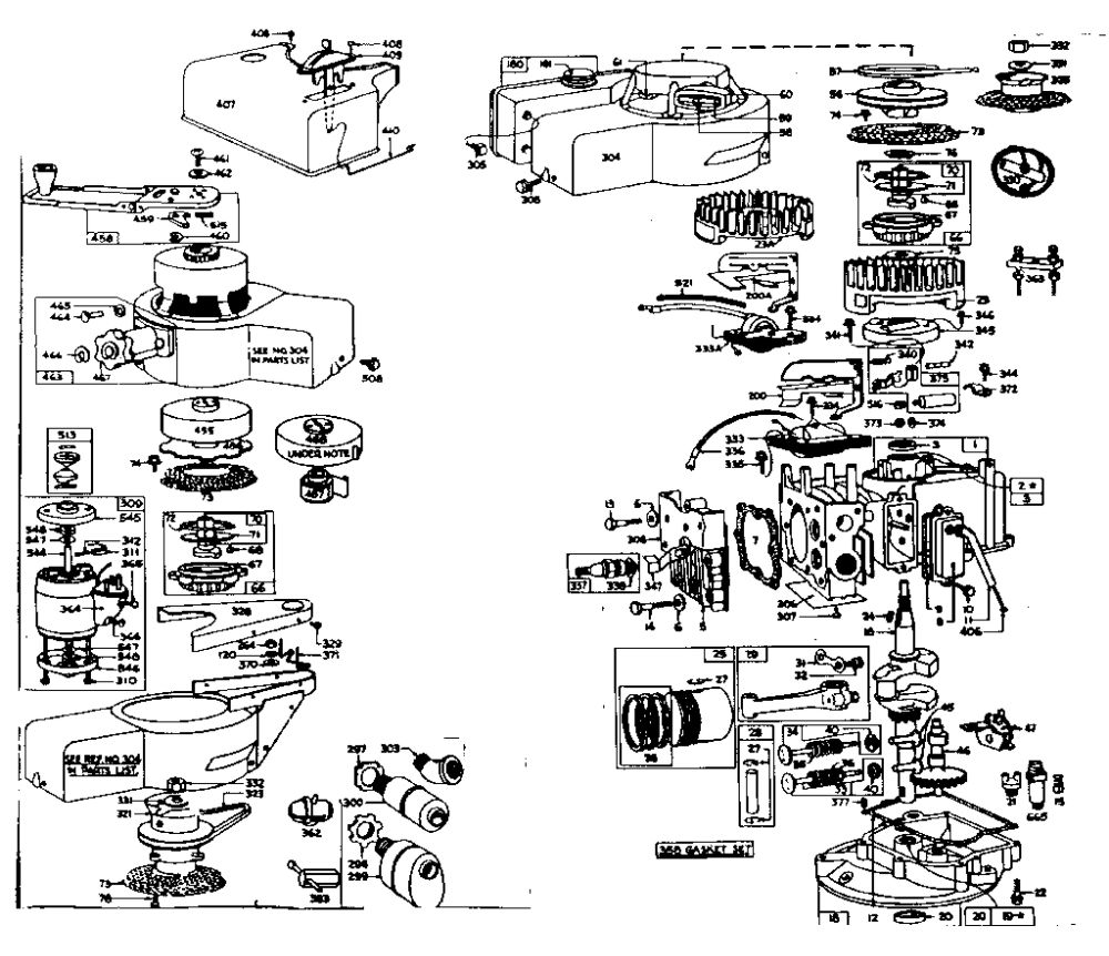 Replacement Parts Diagram and Parts List for 81700-81797 0110 - 0168 Briggs and Stratton Engine
